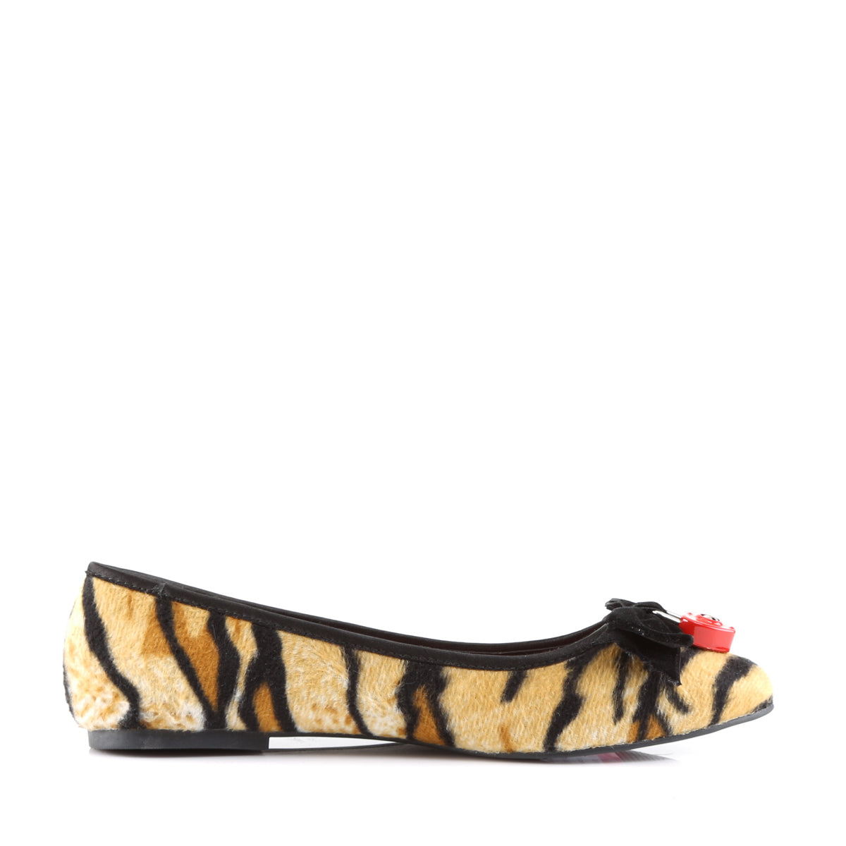 DemoniaCult Chaussure basse des femmes VAIL-02 Tiger Print Faux Hair