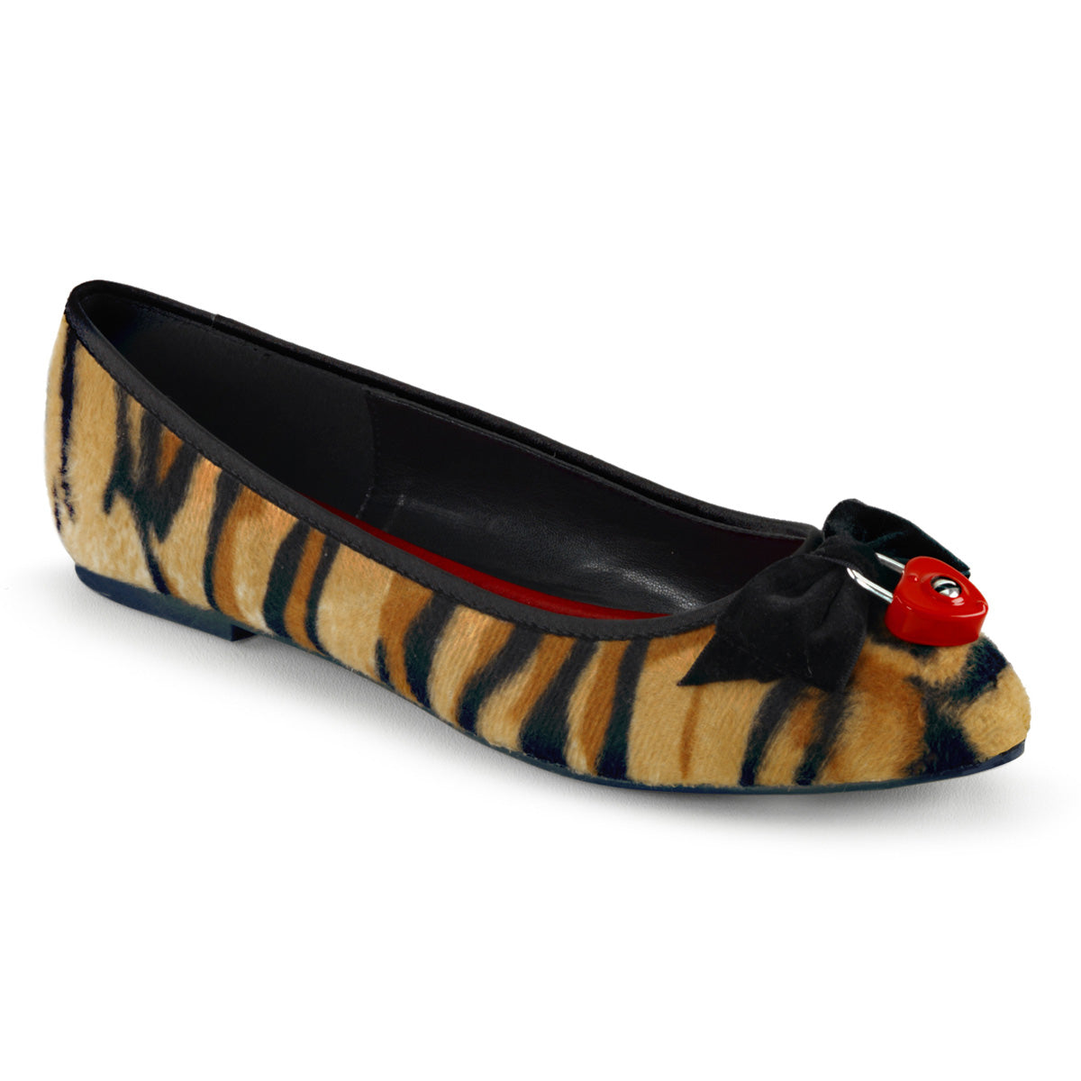 DemoniaCult Chaussure basse des femmes VAIL-02 Tiger Print Faux Hair