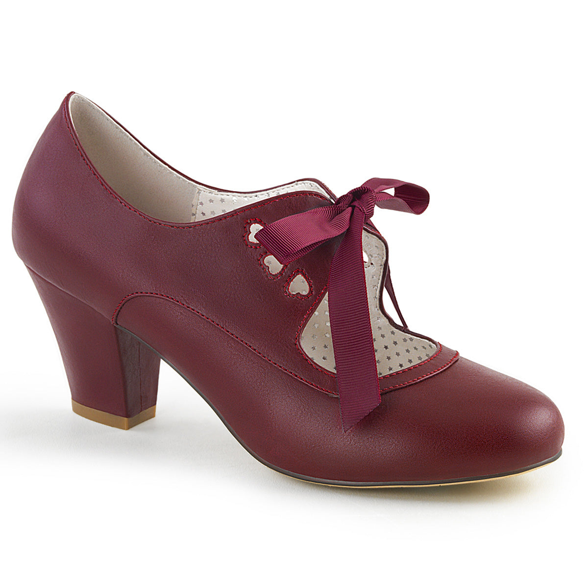 Pin Up Couture Womens Pumps WIGGLE-32 Burgundy Faux Leather